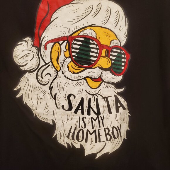 NWT Kids North Pole Trading "Santa is My Homeboy" Black T-Shirts - Sizes M , XL - Picture 2 of 3